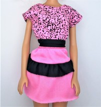 Mattel 1990 Barbie Fashion Finds Pink &amp; Black Dress - $9.00