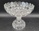 Vintage LE Smith Moon &amp; Stars Jeweled Clear Compote Tall Clear Imperial ... - $39.59