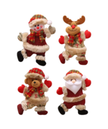 4pcs Christmas Ornaments Set Santa Claus Snowman Hanging Dolls For Xmas ... - €18,41 EUR