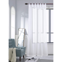 Outdoor tab top curtain panel ivory 108&quot;L x 54&quot;W w/ tie back &amp; wand patio gazebo - £15.66 GBP