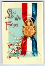 Memorial Decoration Day Postcard Ellen Clapsaddle Flowers Metal Ribbon Unposted - £12.58 GBP
