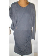 New Womens 10 NWT Betty Blue Dress Designer 46 Italy Dark Gray Drape One... - $584.09