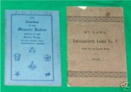 1919 By Laws Free Masonry Masonic Mason Leavenworth Kansas Book Pocket Size Old - £21.85 GBP