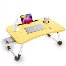 Laptop Stand For Bed With Usb,Foldable Desk Bed Tray With Usb Charge Port/Fan/Le - £40.59 GBP