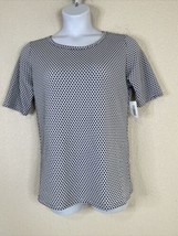 NWT LuLaRoe Womens Plus Size 2XL Blue Dot Knit Gigi T-shirt Elbow Sleeve - £11.87 GBP