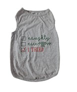 Good Friends Christmas Naughty Nice I Tried Dog Shirt Size 2XL Gray Holiday - $20.78