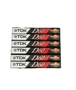 TDK D60 Blank Cassette High Output Lot of 6 Brand New Sealed IEC Type 1 - €9,34 EUR