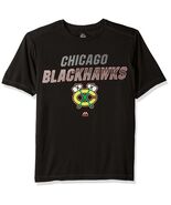 Chicago Blackhawks Mens Charging Short Sleeve Synthetic Tee-Large, Black - $15.84