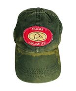Ducks Unlimited Green Strapback Adjustable Hat with red logo patch - $14.08