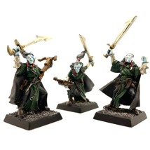 WFB Dark Elf Shades 3x Hand Painted Miniature Metal Elves Rogue Ranger DnD - £75.92 GBP