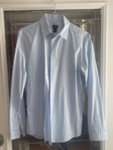 H&amp;M HM Men&#39;s Light Blue Easy Iron Button Up Dress Shirt Size L Large - $10.84