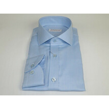 Men 100% Italian Cotton Shirt Non Iron SORRENTO Turkey Spread Collar 4883 Blue image 3