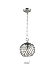Bel Air Lighting 1-Light Polished Chrome Silver Mini Pendant with Metal Shade - £60.74 GBP