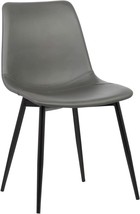 Armen Living Monte Contemporary Dining Chair in Faux Leather with Black ... - $93.99
