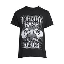 Johnny Cash Mens Man in Black Graphic T-Shirt Guitar Short Sleeves Size ... - £15.80 GBP