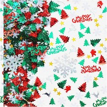 Festive Frost Confetti Mix - Metallic Snowflakes, Sequins, and Tree Sprinkles fo - £19.50 GBP