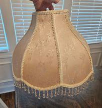 Lampshade Spider Harp Fitter Victorian Cream Scalloped Tassels 10.75&quot; x ... - $64.35