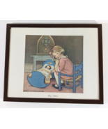 Vintage JESSIE WILLCOX SMITH BABY&#39;S BEDTIME Framed SIGNED Print - $37.04