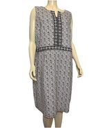 NWT Talbots Plus White &amp; Black Print Sleeveless V Neck Knit Dress Size 3X - $94.99