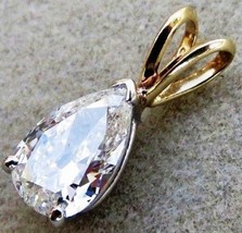 2Ct Birne Künstlicher Diamant Sterlingsilber Handgemacht Verlobung Anhänger Gift - £23.48 GBP