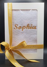 Personalised Name Towel Embroidered  White Luxury Gift Christmas Birthday - £14.87 GBP