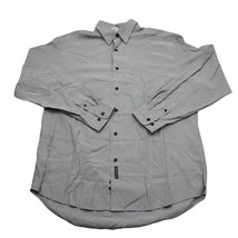 Dockers Shirt Mens Large Gray Casual Dress Button Up Long Sleeve Pocket - $19.68