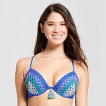 Shade And Shore Blue/Teal Knit Bikini Top- 32B - £15.93 GBP