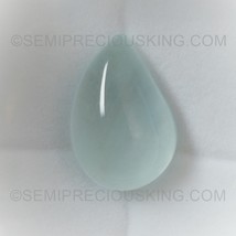 Natural Aquamarine Pear Cabochon 26x18mm Pastel Blue Color SI2 Clarity Loose Gem - £1,297.41 GBP