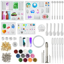145Pcs Resin Casting Silicone Molds Epoxy Spoon Kit Jewelry Making Pendant Craft - £18.22 GBP