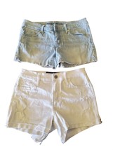 Mossimo And Hollister Shorts Bundle 0 Womens White Light Wash Mid Rise Cuffed Ca - £22.33 GBP