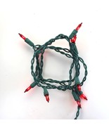 10 Bulb Red Glass Craft Lights Green Wire - $10.00