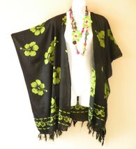 CB311 Floral Cardigan Duster Open Front Plus Hippy Jacket Coverup Top up... - $24.90