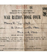 1945 WW2 War Ration Book 4 Turnbull Medford Massachusetts Military DWQQ13 - €17,13 EUR