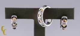 Authenticity Guarantee 
14k Two Tone Gold Diamond Band Ring and Hoop Earrings... - £1,206.50 GBP