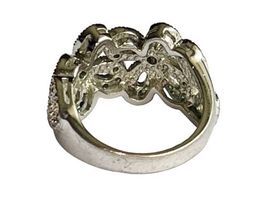 Women lia sophia Abloom Daisy Flowers Silver Cut Crystals Ring Size 7 Rhinestone image 5