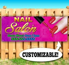 Nail Salon Custom Advertising Vinyl Banner Flag Sign Many Sizes Barber Hair Pink - £21.99 GBP+