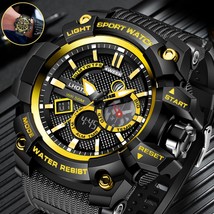 Men Sport Watch Digital Military Large Dial Waterproof LED Electronic Wr... - £24.77 GBP
