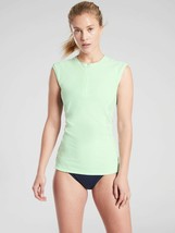 Athleta Pacifica II Swim Top Rash Guard 1/4 Zip Mint Sorbet Sleeveless S... - $620.76 MXN