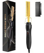 2 in1 Hot Comb Hair Straightener Electric Heating Comb Fast Heating Port... - $35.12 CAD