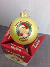 Vintage Campbells Glass Ball Ornament Kids 2002 Collector&#39;s Ed. Boy Cup of Soup - £8.39 GBP