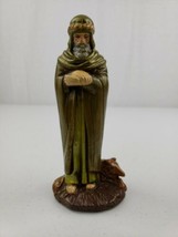 VTG 7&quot; Standing Shepherd &amp; Dog Holland Mold Ceramic Nativity Figurine W/ Glitter - £13.26 GBP