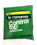 No Nonsense Control Top Pantyhose Plus Queen 1 M44 Vintage 90s Off Black... - $14.84