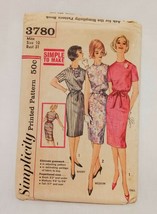 Misses&#39; One-Piece Dress Simplicity 3780 Vintage 1960s Size 10 Precut - £12.57 GBP