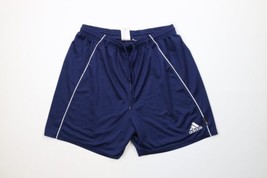 Vintage Y2K 2003 Adidas Mens Large Spell Out Above Knee Soccer Shorts Navy Blue - £31.12 GBP