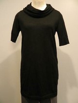 Elie Tahari Knit Top Cowl Neck Black Fine Knit Short Sleeves S - $44.20 CAD