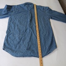 ManeX RN#104032 Men's Blue Cotton Long Sleeve Distressed Shirt Size Medium image 6