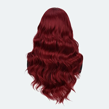 Elegant 24 Inch Red Wavy Synthetic Wig For Women, 4x1 Front Lace, High T... - $69.99