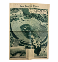 August 7 1932 Xth Olympiad LA Olympics Los Angeles Times Newspaper Suppl... - £18.26 GBP