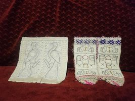 Hand knitted socks, beads decorated socks, wedding gift ethnic socks - $40.00