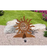36in Wide Spiral Sun Modern Decor Sturdy Rust Metal Yard Art Lawn Sculpture - $422.62 CAD